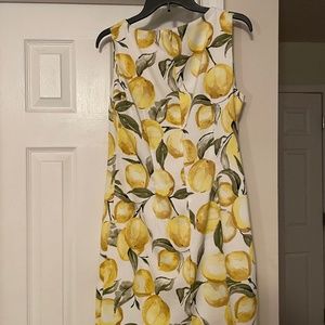 Lemon print sheath style dress